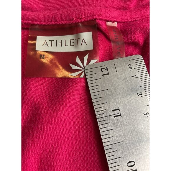 Athleta Crossover V Neck Long Sleeve Top In Fuchsia Pink M - Picture 2 of 6